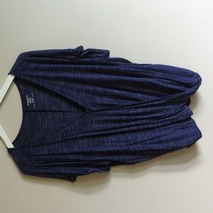 Motherhood Maternity Wrap Front Tee Navy Nursing Postpartum Breastfeeding XL